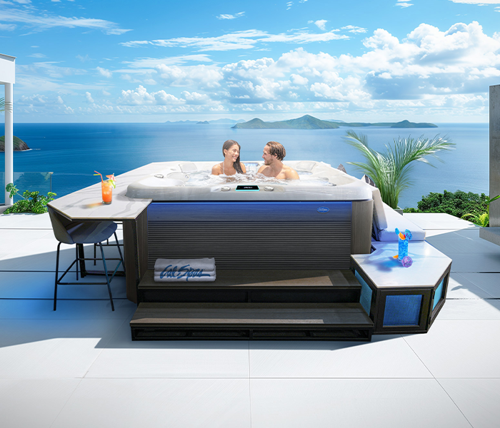 Calspas hot tub being used in a family setting - Laredo